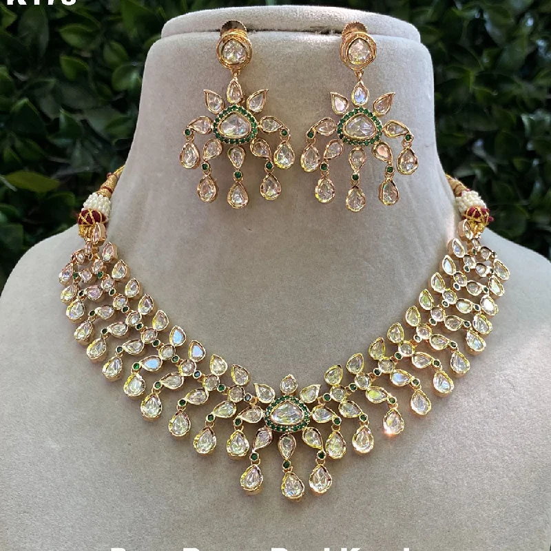 Royal Kundan Jewellery Gold Plated Polki Kundan Necklace Set