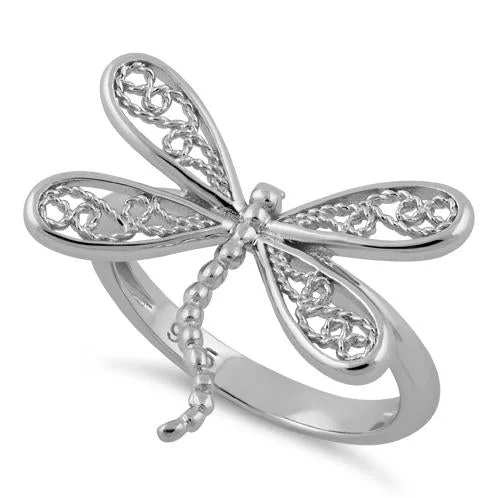 Sterling Silver Dragonfly Ring