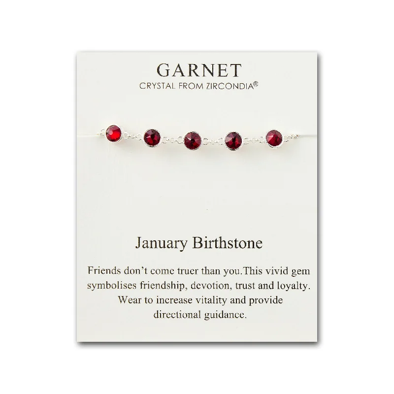 January Birthstone Bracelet Created with Garnet Zircondia® Crystals