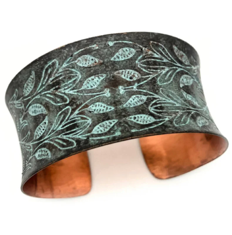 Copper patina cuff