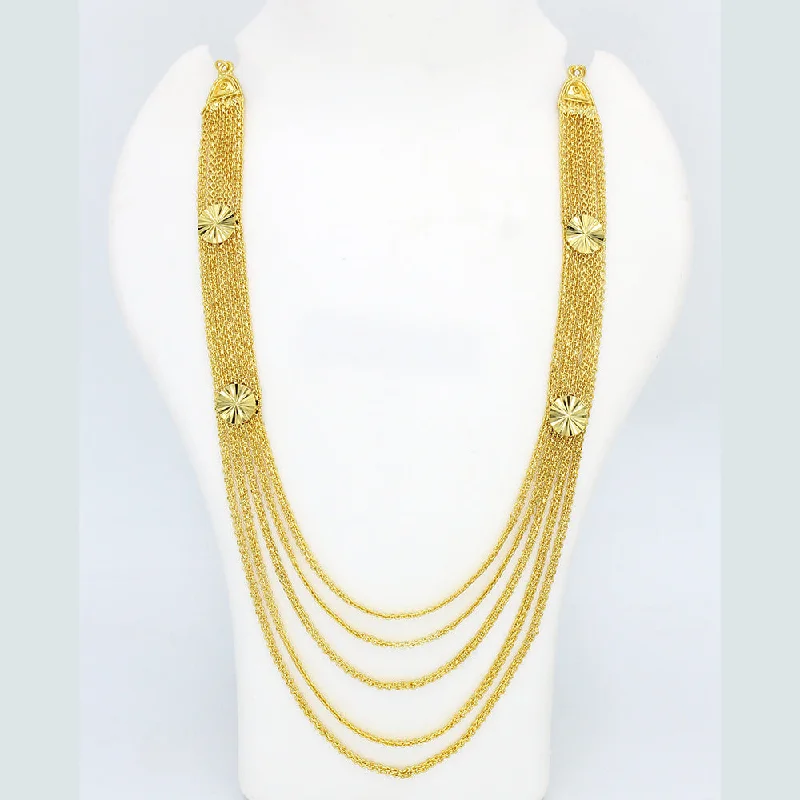 Mahavir Forming Look Gold Plated Long Necklace