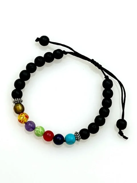 Chakra Stone Bead Adjustable Bracelet