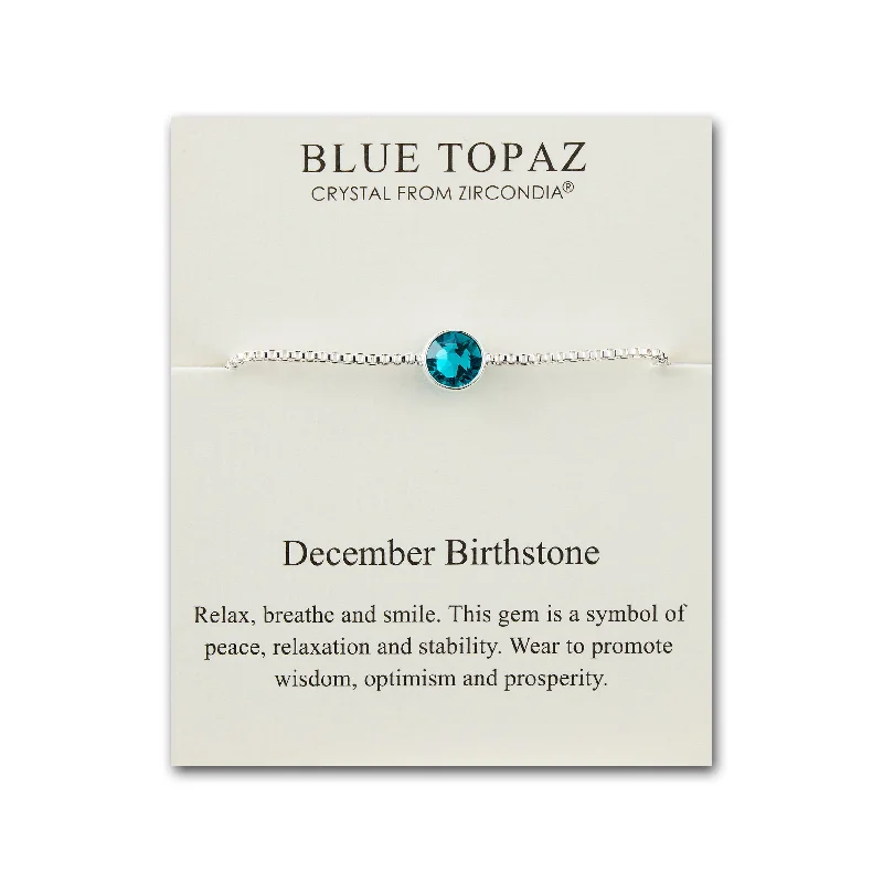 December (Blue Topaz) Birthstone Bracelet Created with Zircondia® Crystals