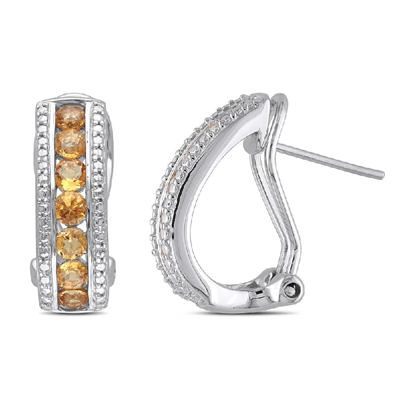 Miadora Sterling Silver 1 1/2ct TGW Citrine Earrings