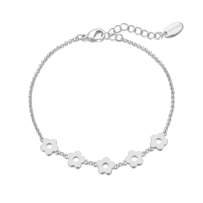 Silver Plated Flower Bracelet