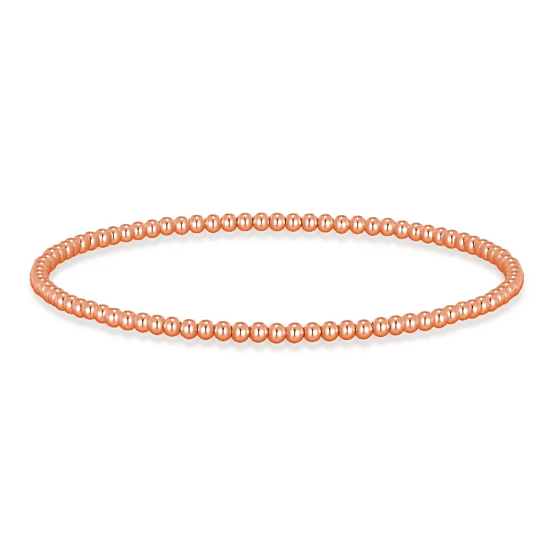 Rose Gold Plated Beaded Stretch Bracelet