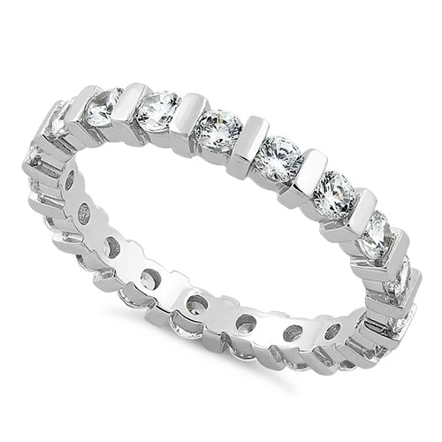 Sterling Silver Stackable Eternity CZ Ring