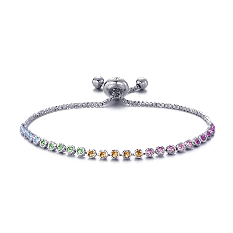 Rainbow Friendship Bracelet with Zircondia® Crystals