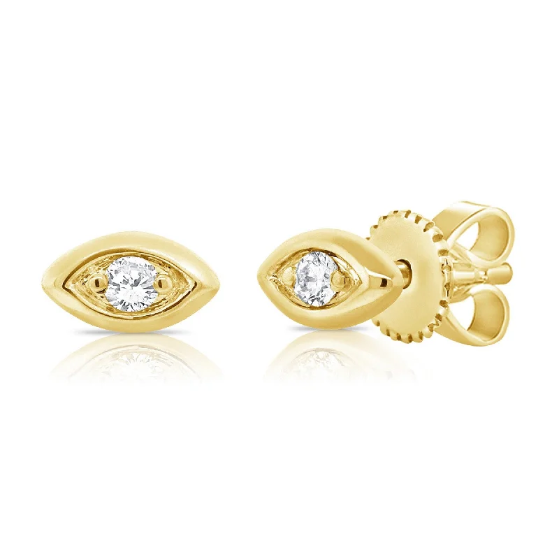 Joelle Diamond Evil Eye Stud Earrings 14K Yellow Gold Stud Earrings