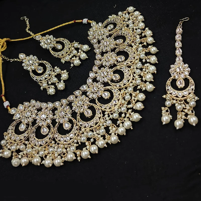 Padmawati Bangles Gold Plated Kundan Stone Necklace Set