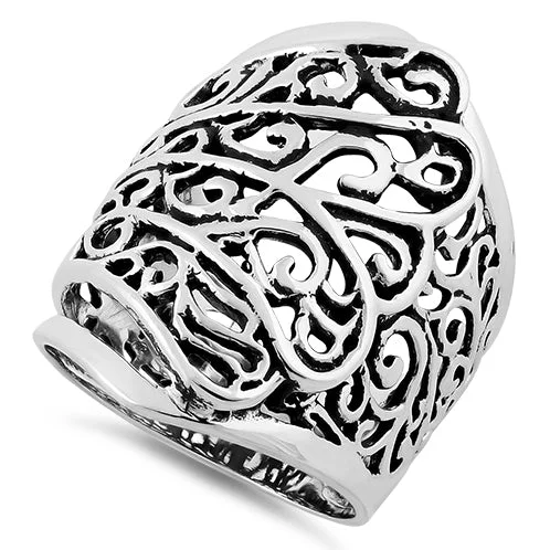 Sterling Silver Floral Ring