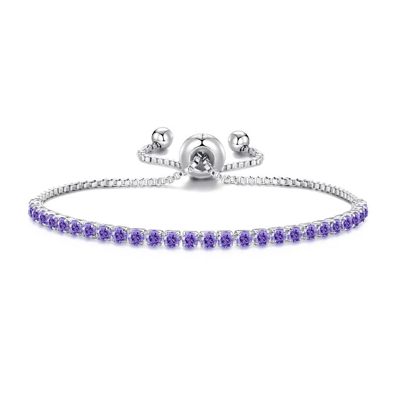 Light Purple Tennis Friendship Bracelet Created with Zircondia® Crystals