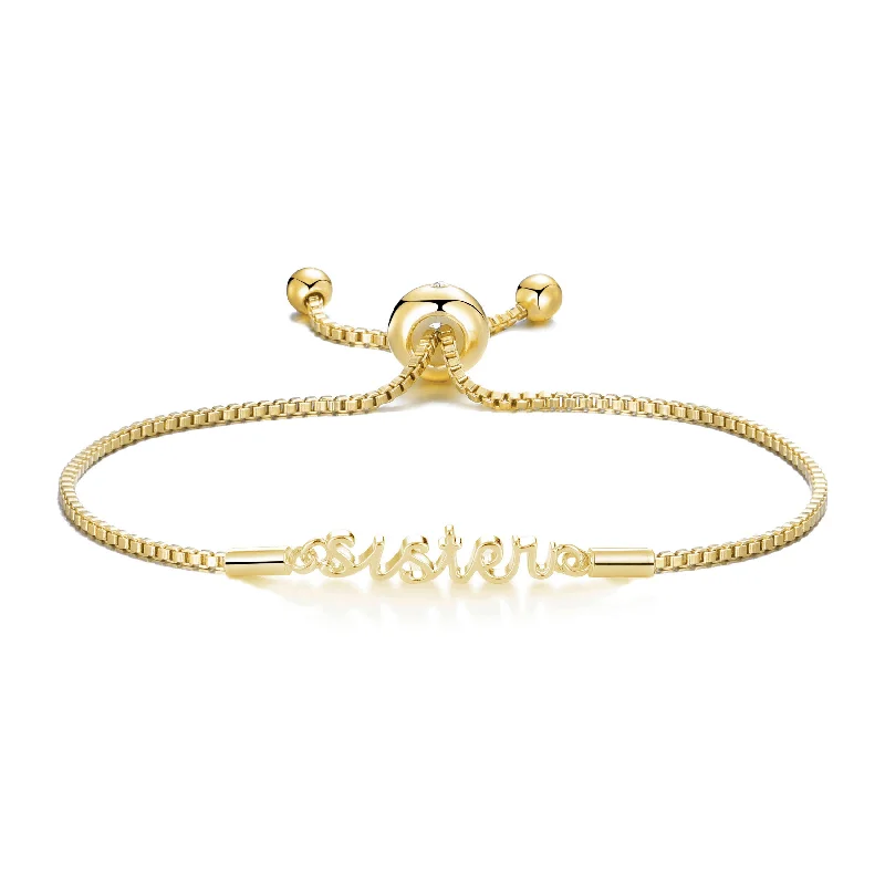 Gold Plated Sister Bracelet Created with Zircondia® Crystals