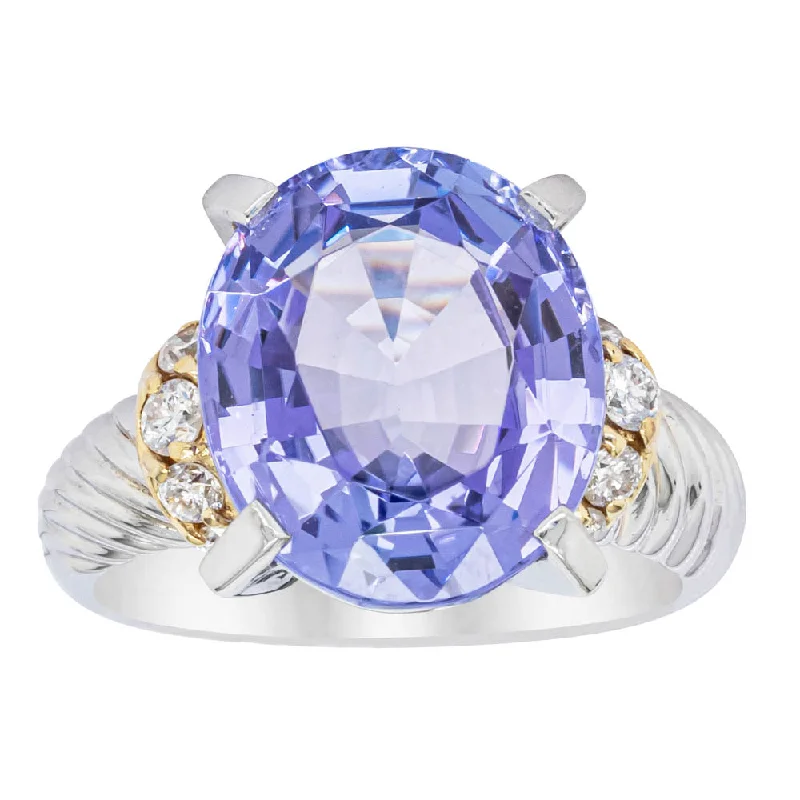 Deja Vu Platinum 5.60ct Tanzanite & Diamond Ring