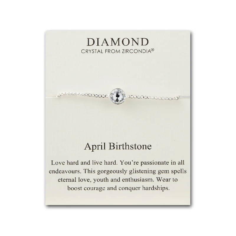 April (Diamond) Birthstone Bracelet Created with Zircondia® Crystals