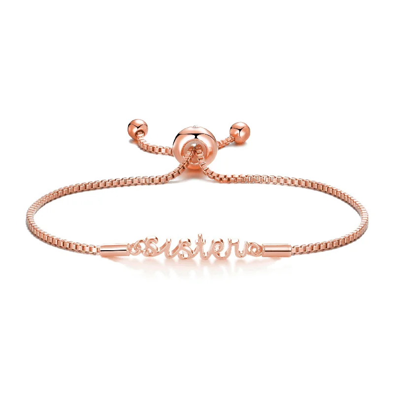 Rose Gold Plated Sister Bracelet Created with Zircondia® Crystals