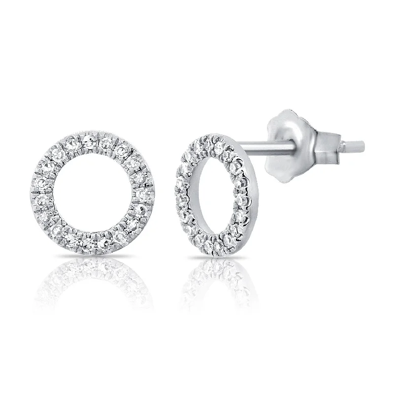 Joelle Open Circle Diamond Stud Earrings 14K Gold