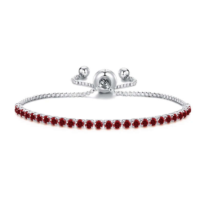 Dark Red Tennis Friendship Bracelet Created with Zircondia® Crystals