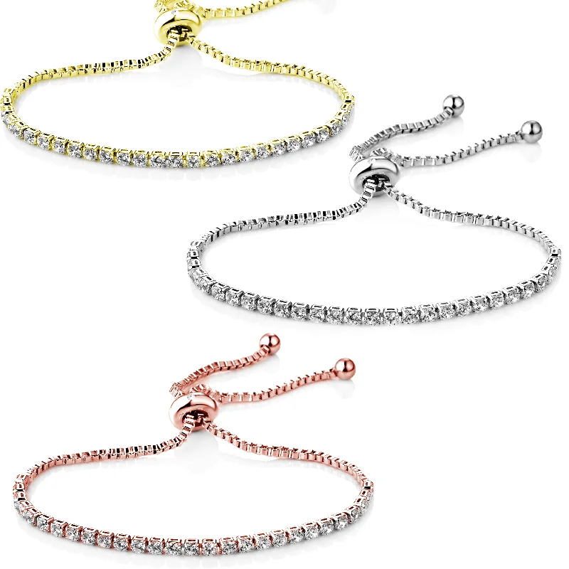 Solitaire Friendship Bracelet Created with Zircondia® Crystals