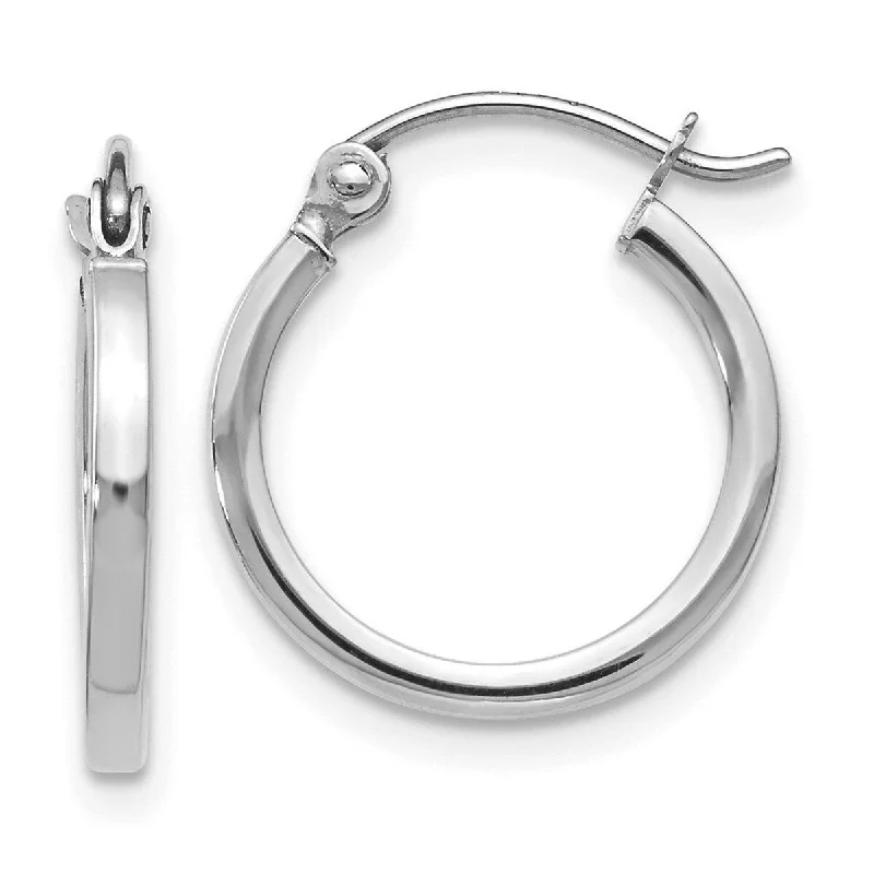 Curata 10k White Gold Polished Lightweight 66x1.5mm Classic Hoop Earrings