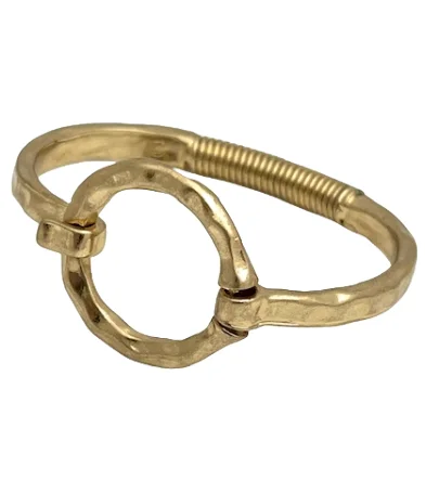 Gold Hinge Bracelet - Round