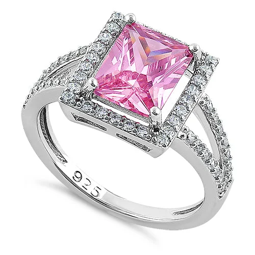 Sterling Silver Pink CZ Ring