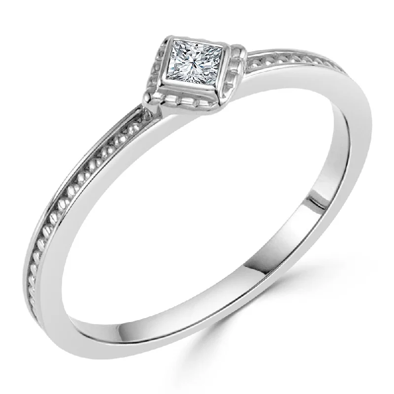 Auriya Ultra-Thin Stackable Accent Diamond Ring .06ct TDW 10K Gold