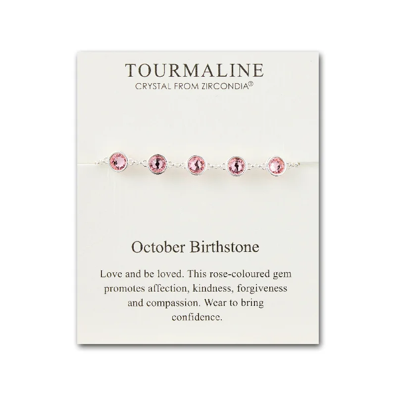 October Birthstone Bracelet Created with Tourmaline Zircondia® Crystals