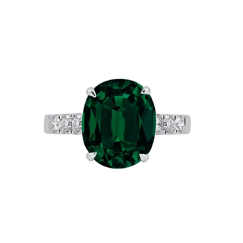 Auriya 3 3/4ct Oval-cut Emerald and Diamond Ring 3/8ctw 18K Gold