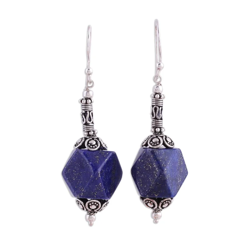 Novica Handmade Blue Goddess Lapis Lazuli Dangle Earrings