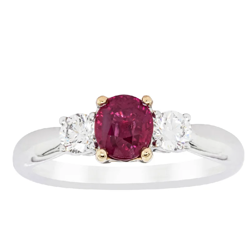 18ct White Gold 1.02ct Ruby & Diamond Ring