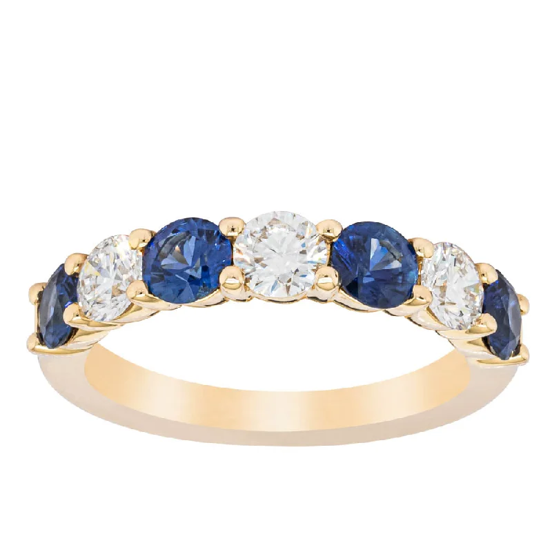 18ct Yellow Gold 1.19ct Sapphire & Diamond Panorama Ring