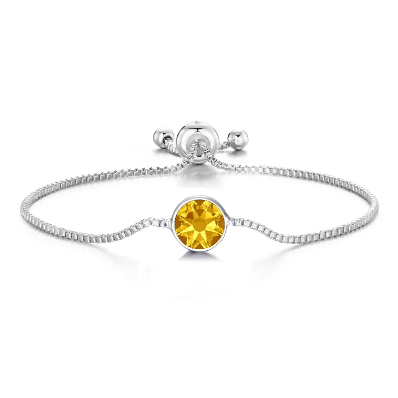 Yellow Crystal Bracelet Created with Zircondia® Crystals