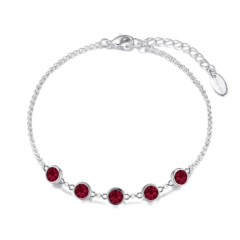 Red Crystal Chain Bracelet Created with Zircondia® Crystals