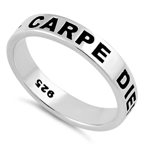 Sterling Silver 4mm Carpe Diem Ring