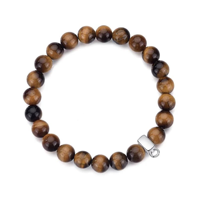 Tiger's Eye Gemstone Charm Stretch Bracelet